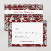 grijze rode Chevron Music rsvp met enveloppen (Voorkant / Achterkant)