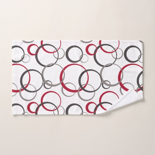 grijze rode cirkels wit bad handdoek (Handdoek)