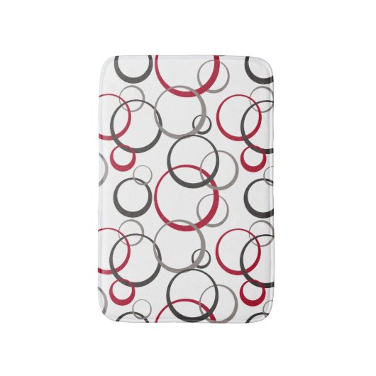 grijze rode cirkels wit badmat (Voorkant Verticaal)