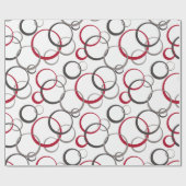 grijze rode cirkels wit cadeaupapier (Vlak)