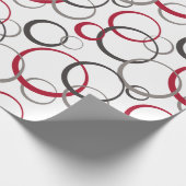 grijze rode cirkels wit cadeaupapier (Hoek)