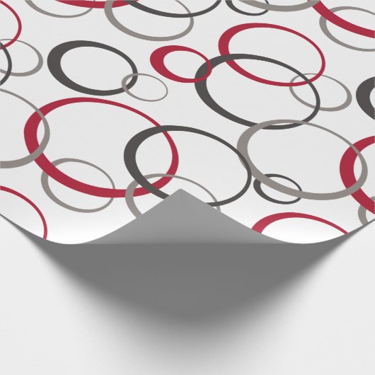 grijze rode cirkels wit cadeaupapier (Hoek)