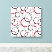 grijze rode cirkels wit canvas afdruk (Insitu (Houten vloer))