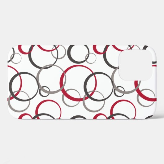 grijze rode cirkels wit Case-Mate iPhone case (Achterkant (horizontaal))