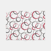 Grijze rode cirkels wit fleece deken (Voorkant (Horizontaal))