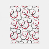 Grijze rode cirkels wit fleece deken (Voorkant)