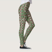 Grijze, rode en groene bloemen leggings (Rechts)