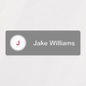 Grijze rode etiketten met waterdicht initiaal labels (Design 2)