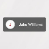 Grijze rode etiketten met waterdicht initiaal labels (Design 1)