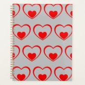 Grijze rode harten planner (Voorkant)