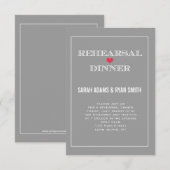 Grijze rode hoorntjesrepetitie Invites Kaart (Voorkant / Achterkant)