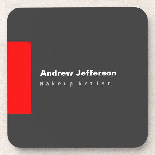 Grijze rode minimalistische moderne vlakte opmerke bier onderzetter (Voorkant)