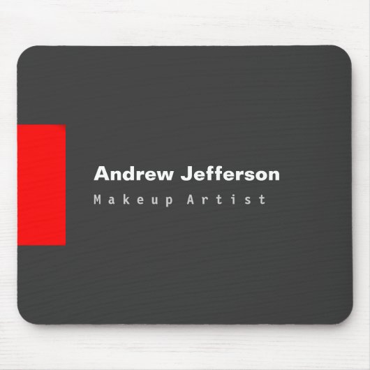 Grijze rode minimalistische moderne vlakte opmerke muismat (Voorkant)