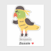 Grijze rode papegaairoeizoen sticker (Vel)