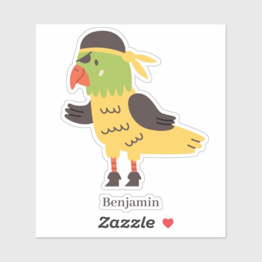 Grijze rode papegaairoeizoen sticker (Vel)