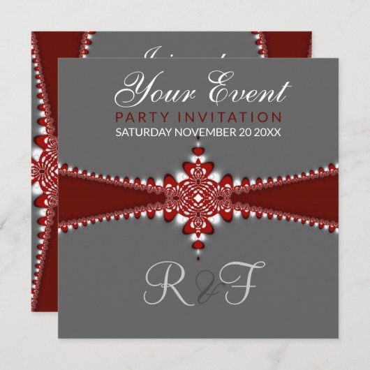 Grijze rode Royale-injecties Kaart (Voorkant / Achterkant)