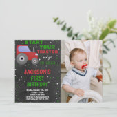 Grijze Rode Traceur Vervroegde dag Uitnodigingen m (Staand voorkant)