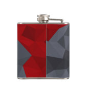 Grijze, rode willekeurig gerangschikte driehoeken. heupfles (Achterkant)