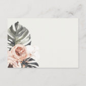 GRIJZE ROEST FLORALE MONSTRERA TROUWONTVANGST INFORMATIEKAARTJE (Achterkant)