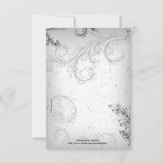 Grijze rol 25e zilveren huwelijksverjaardag RSVP (Achterkant)