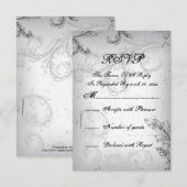 Grijze rol 25e zilveren huwelijksverjaardag RSVP (Voorkant / Achterkant)