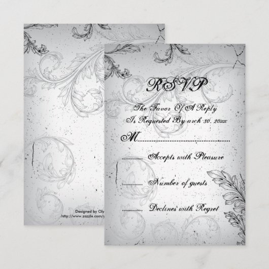 Grijze rol 25e zilveren huwelijksverjaardag RSVP (Voorkant / Achterkant)