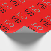 Grijze Rood Achtergrond Liefde Bruiloft  Cadeaupapier (Hoek)