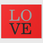 Grijze Rood Achtergrond Liefde Huwelijk  Cadeaupapier (Vlak)