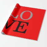 Grijze Rood Achtergrond Liefde Huwelijk  Cadeaupapier<br><div class="desc">U kunt de lettertypen en kleuren eenvoudig wijzigen. U kunt ook uw logo en de achtergrondafbeelding toevoegen zoals u wilt.</div>