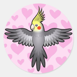 Grijze roodstaartpapegaai Liefde Ronde Sticker