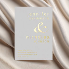 Grijze Roos Gold Ampersand bespaart de datum van h Folie Uitnodiging