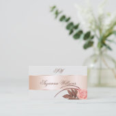 Grijze Roos Gold Decor Cute Flower met Initiaal Visitekaartje (Staand voorkant)