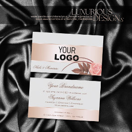 Grijze Roos Gold Decor en Kute Flower met Logo Visitekaartje