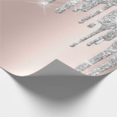 Grijze Roos Goud Blush Vonk Drijfdopjes Glitter Cadeaupapier (Hoek)