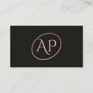 Grijze roos goud initiaal logo make-up typografie visitekaartje