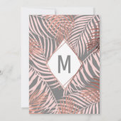 Grijze Roos Goud Tropische palmbomen Kaart (Achterkant)