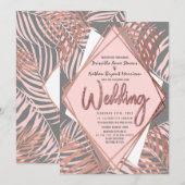 Grijze Roos Goud Tropische palmbomen Kaart (Voorkant / Achterkant)