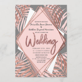 Grijze Roos Goud Tropische palmbomen Kaart