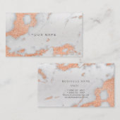 Grijze Roos koper goudkleurige metalen lijst Visitekaartje (Voorkant / Achterkant)