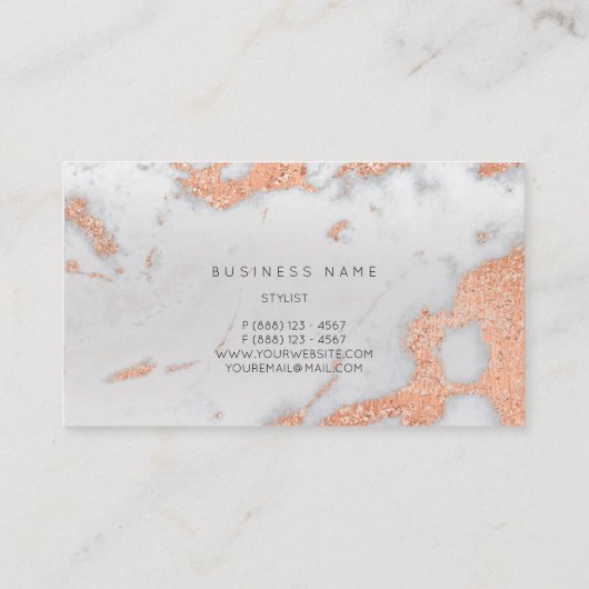 Grijze Roos koper goudkleurige metalen lijst Visitekaartje (Achterkant)