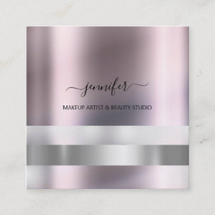 Grijze Roos Makeup Artist Influencer Striped Ombr Vierkante Visitekaartje