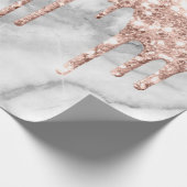 Grijze Roos - Powder - Vonkafels Glitter metaal Cadeaupapier (Hoek)