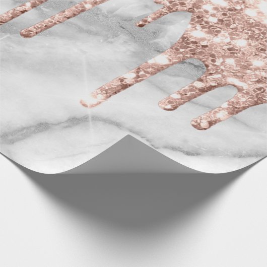 Grijze Roos - Powder - Vonkafels Glitter metaal Cadeaupapier (Hoek)