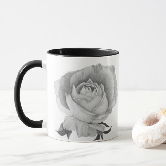 Grijze Roos Twee-Toons Mok (Met donut)