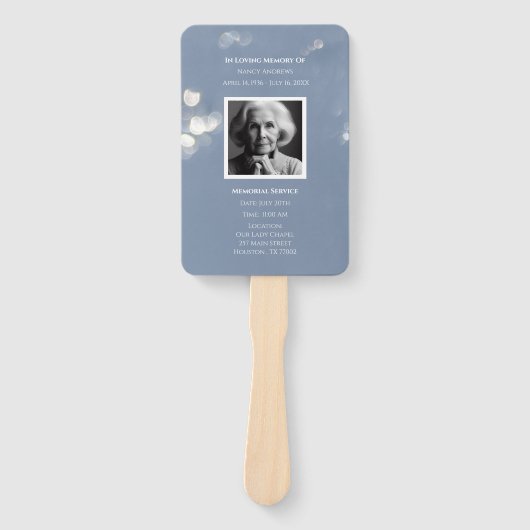 Grijze Rouwherdenkingsprogramma Handwaaier (Voorkant)