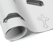 Grijze rouwpatroon cadeaupapier (Rol Hoek)