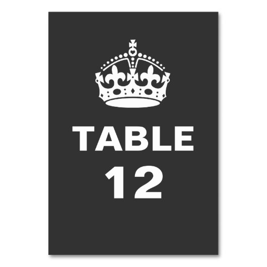 Grijze Royal Crown Tafelnummer (Voorkant)