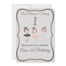  grijze roze Ballerinas Princess 1st Birthday