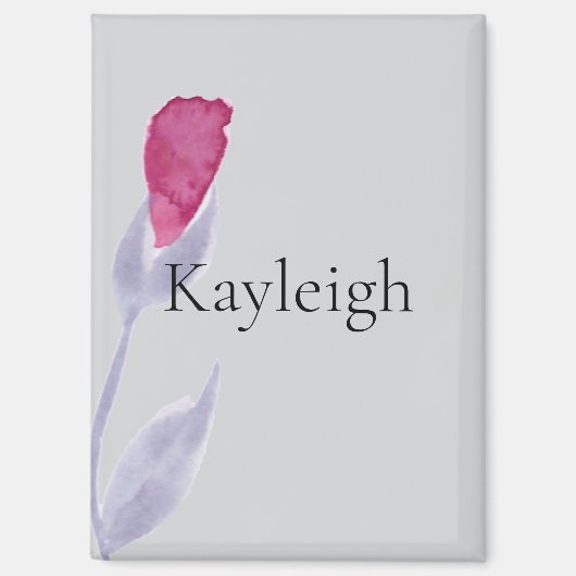 Grijze roze bloem magneet (Voorkant)