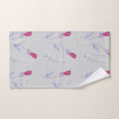 Grijze roze bloemen bad handdoek (Handdoek)